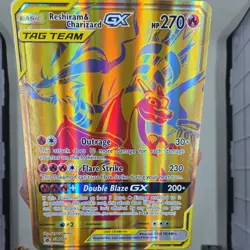 POKEMON TCG CHARIZARD & RESHIRAM GX TAG TEAM PROMO JUMBO SM247 - Image 1