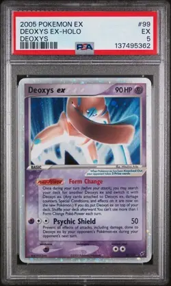 2005 POKEMON DEOXYS EX #99 DEOXYS EX-HOLO PSA 5 LOW POP - Image 1