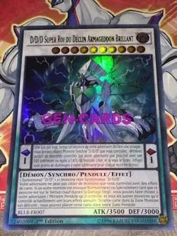 Carte YU GI OH D/D/D SUPER ROI DU DECLIN ARMAGEDDON BLLR-FR007 - Image 1