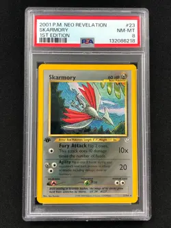 Pokemon 2001 Skarmory 1st 23/64 Neo PSA 8 - Image 1