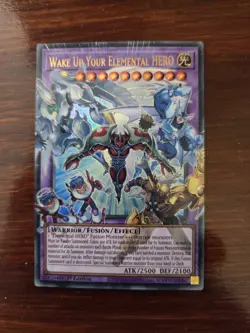 Yu-Gi-Oh Wake Up Your Elemental HERO RA05-EN142 Extended Art Ultra Rare 1st Ed - Image 1