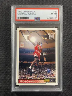 NBA Card PSA 8 NM-MT Michael Jordan Upper Deck 1992 Chicago Bulls #23 - Image 1
