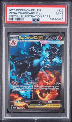 Pokemon Mega Charizard X EX 125/094 Phantasmal Flames SIR PSA 9 - Image 1