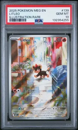 Litleo 139/132 - Mega Evolutions Illustration Rare - PSA 10 Pokemon TCG - Image 1
