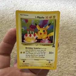 DOUBLE OVERLAP SWIRL Birthday ____’s Pikachu Wotc Promo 24 Holo 2000 - Image 2