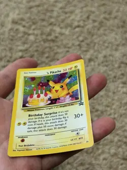DOUBLE OVERLAP SWIRL Birthday ____’s Pikachu Wotc Promo 24 Holo 2000 - Image 5