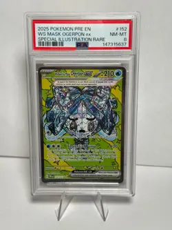 Pokemon Prismatic Evolutions Wellspring Mask Ogerpon EX 152/131 SIR - PSA 8 - Image 1