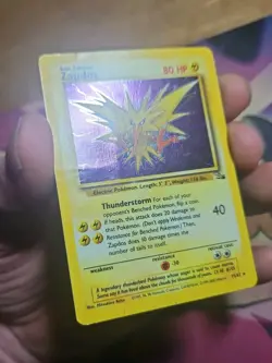 Pokemon TCG Zapdos Holo Rare Fossil Authentic Pokemon Card HP/DMG - Image 3