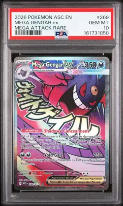 2026 POKEMON ASC EN-ASCENDED HEROES MEGA ATTACK RARE #269 MEGA GENGAR EX PSA 10 - Image 1