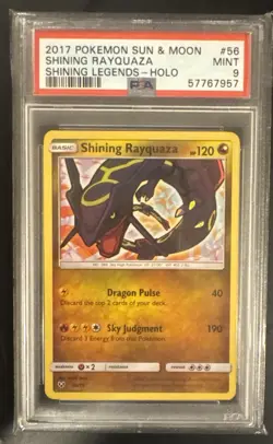 Pokemon 2017 Shining Legends Shining Rayquaza 56/73 Holo PSA 9 English - Image 1