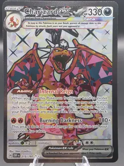 Charizard EX 215/197 OBF Obsidian Flames Ultra Rare Full Art NM Pokemon - Image 1
