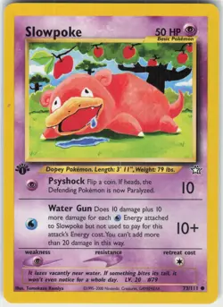 Slowpoke 73/111 Common Neo Genesis Pokemon 1st Edition MP - Image 2