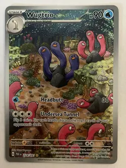 Wugtrio 224/091 Paldean Fates Illustration Rare Pokemon TCG Full Art Card NM - Image 1