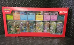NEW Pokemon TCG Scarlet & Violet Prismatic Evolutions 8 Mini-Tin Bundle Costco - Image 1