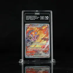 Destined Rivals UPC Stamped Promo 229/182 Team Rocket's Moltres SIR TAG 10 (954) - Image 1