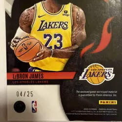 Panini Phoenix LeBron James Fire Fabrics Blue #FF-LBJ /25 ODIZ 9 Lakers - Image 5