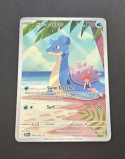Pokemon TCG Misty's Lapras 194/182 Destined Rivals IR Holo NM Card Pack fresh - Image 1