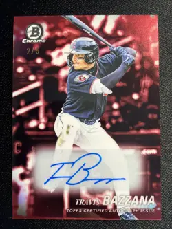 2025 Bowman Draft Travis Bazzana Red Achromatic Auto /5 Cleveland Gaurdians - Image 1