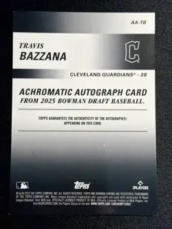 2025 Bowman Draft Travis Bazzana Red Achromatic Auto /5 Cleveland Gaurdians - Image 2
