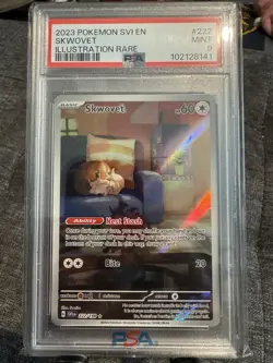 Pokemon TCG Skwovet 222/198 SV01 Scarlet & Violet Illustration Rare Holo PSA 9 - Image 1