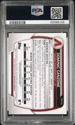 2023 Bowman Chrome Dominic Canzone Auto Blue Crater 1st Bowman /150 PSA 10 - Image 2