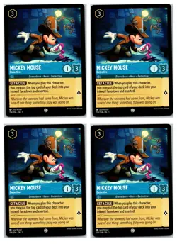 #154 Mickey Mouse, Detective PLAYSET x4 Disney Lorcana The First Chapter 4x - Image 1