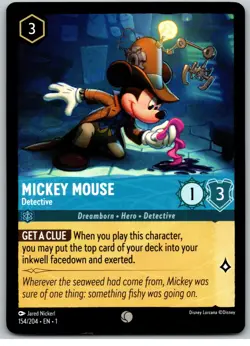 #154 Mickey Mouse, Detective PLAYSET x4 Disney Lorcana The First Chapter 4x - Image 4