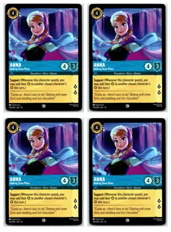 #139 Anna - Making Snow Plans PLAYSET x4 Disney Lorcana Whispers in the Well 4x - Image 1