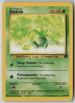 Oddish 63/82 Pokemon Team Rocket Common Heavily Played WOTC Card (HP) - Image 1