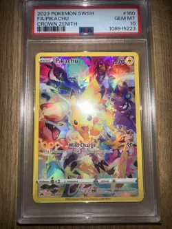 PSA 10 Gem Mint Pikachu 2023 Crown Zenith 160/159 Secret Rare Card - Image 1