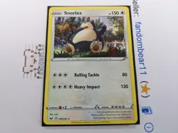 Snorlax RARE card 140/202 Sword & Shield Base Set 2020 Non-Holo Pokemon TCG LP - Image 2