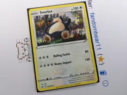 Snorlax RARE card 140/202 Sword & Shield Base Set 2020 Non-Holo Pokemon TCG LP - Image 4