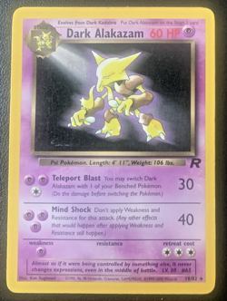 Dark Alakazam 18/82 - LP - Team Rocket 2000, Non-Holo Rare Pokemon Card WOTC - Image 1