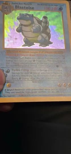 Pokemon Card Base Set Shadowless Blastoise 2/102 Unlimited Holo Holo Rare - Image 4
