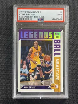 NBA Basketball Card PSA 9 Mint Kobe Bryant Legends Of The Ball Panini Hoops #4 - Image 1
