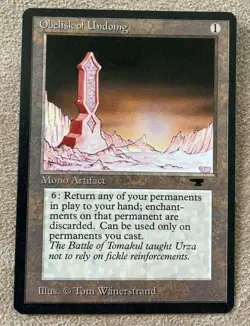 MTG MAGIC THE GATHERING - ANTIQUITIES - OBELISK OF UNDOING - UNPLAYED!! - Image 1