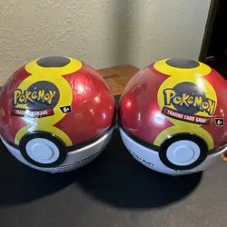 Pokemon TCG Pokeball Tins L25 Lot of 2 SEALED NEW 6 Booster Packs - Image 2