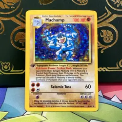 Pokemon TCG WOTC Base Set 1st Edition Machamp 8/102 Holo Rare NM - Image 1