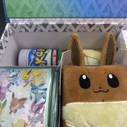 Prismatic Evo SPC Contents! Deckbox, Sleeves, Playmat, Eevee pouch. NO PACKS - Image 3