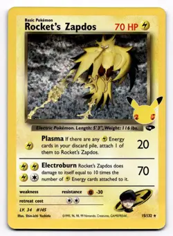 Rocket's Zapdos Celebrations: Classic Collection - Pokemon NM 15/132 - Image 1