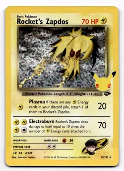 Rocket's Zapdos Celebrations: Classic Collection - Pokemon NM 15/132 - Image 1