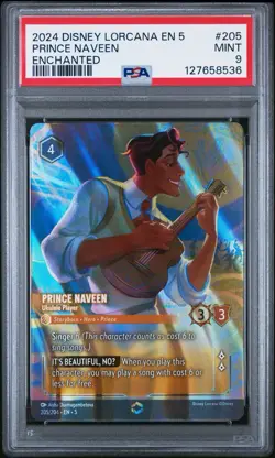 2024 Disney Lorcana EN5 Prince Naveen Enchanted #205 Shimmering Skies PSA 9 Mint - Image 1