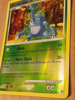 Pokemon Heracross 28/130 Diamond & Pearl Reverse Holo LP See Pictures - Image 2