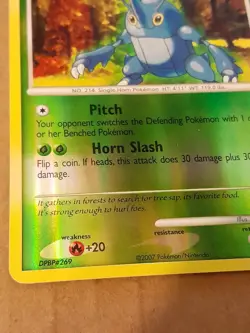 Pokemon Heracross 28/130 Diamond & Pearl Reverse Holo LP See Pictures - Image 3