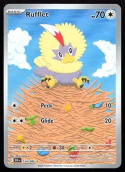 Rufflet 154/086 NM Black Bolt Holo Illustration Rare Pokemon - Image 1