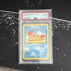 1999 Pokemon TCG Fossil Krabby 51/62 Unlimited Regular English PSA 10 - Image 1