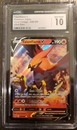 Pokemon Vivid Voltage Holo Talonflame v CGC 10 Gem Mint 029/185 - Image 1