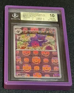 BGS 10 PRISTINE GENGAR 151 POKEMON JP MASTER BALL REVERSE FOIL #94 LOW POP 💎 - Image 1