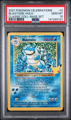 2021 Pokemon Sword & Shield Celebrations Classic 2 Blastoise Holo PSA 10 - Image 1