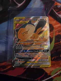 FULL ART Eevee & Snorlax GX ULTRA RARE SM Tag Team Up SM169 Pokemon TCG Promo MP - Image 1